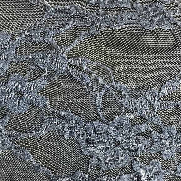 Y2k Down East Basics Womens S Navy Blue Stretchy Sheer Floral Lace T Shirt Top - Picture 8 of 11